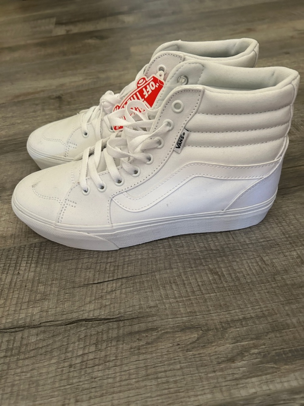 Vans White High-Top Platform Canvas Sneakers